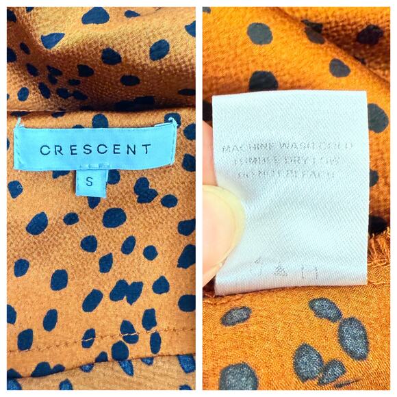 Crescent Silky Satin Pajama Cami Tank Shorts Set Loungewear Orange Black Small - Picture 7 of 7